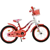 Volare , vélo pour enfants - modèle pour filles - 18 pouces - rouge et blanc