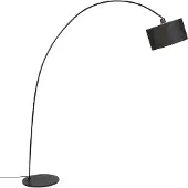 QAZQA Lampadaire d'arche moderne intelligent noir avec WiFi G95 - Vinossa