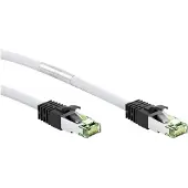 Goobay Câble patch CAT 8.1, S/FTP (PiMF), blanc, 0,25 m - Conducteur en cuivre sans oxygène (OFC) à 99,9 %, AWG 24, gaine de câble sans halogène (LSZH)