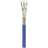 Goobay Câble réseau CAT 7A, S/FTP (PiMF), bleu, 500 m - Conducteur en cuivre (CU), AWG 22/1 (massif), gaine de câble sans halogène (LSZH)