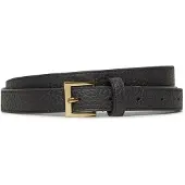 Ralph Lauren pour femme. 412912036002 Ceinture étroite en cuir grainé noir (M), Casuel