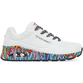 SKECHERS Baskets basses 'Uno - Ravaged Love' blanc