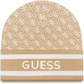 GUESS Bonnet 'SEVYN 4G LOGO BEANIE SWTR' beige / blanc