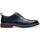 Clarks pour homme. 26178471 Aldwin Limit chaussures en cuir marine (45), Plat, Lacets, Casuel