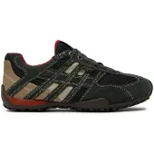 Geox Baskets basses 'UOMO SNAKE' anthracite / gris clair / gris foncé / orange foncé