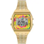 Adidas Originals Montre digitale bleu clair / jaune / or / vert clair / fuchsia