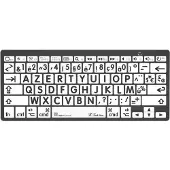 Logickeyboard XL-Print Black on White Clavier RF sans fil + Bluetooth AZERTY Français Noir (LKB-LPBW-BTON-FR)
