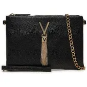 Valentino Mario Sac de soirée pour femme / pochette / sac à bandoulière / sac à bandoulière DIVINA Noir Simili cuir