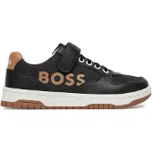 BOSS Baskets en cuir et tissu pour enfant