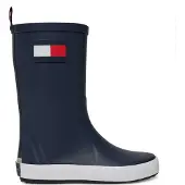 Tommy Hilfiger Bottes en caoutchouc 'RUDY' bleu / rouge cerise / blanc