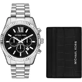 Michael Kors Montre à affichage analogique 'LEXINGTON' noir / argent