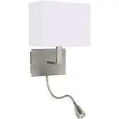 Searchlight Applique contemporaine Hotel Acier Chrome Tissu 2 Luminaires E27-Led