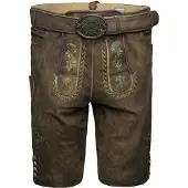 Stockerpoint Pantalon folklorique 'Bertram' brun foncé / pomme