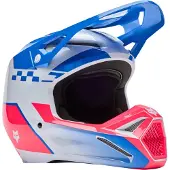 FOX V1 Collect Bleu Rose Casque Motocross Taille 2XL