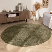 NATURL. Tapis rond à poils longs – Wish Vert | Ø 120cm | Rond | Pile haute