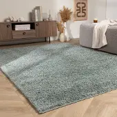 NATURL. Tapis à poils longs – Wish Bleu/Vert | 140x200cm | Rectangulaire | Pile haute