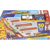 Mattel Toy Car Track Set Set Track Creator Deluxe Pack & 2 1:64 Scale Die-Cast Vehicles 25 pieds de differentes longueurs de vitesse et de co