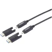Speaka Professional Glasfaser / HDMI Anschlusskabel HDMI-A Stecker, HDMI-Micro-D (20 m), Câble vidéo, Noir