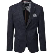 Venti Modern Fit Veste bleu, Pied-de-poule