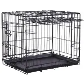 Brekz cage noire avec porte coulissante pour chien
