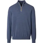 Casamoda Pull-over Demi-Zip Solid Bleu
