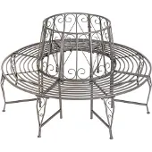 TecTake - Banc de jardin en acier pour arbre, banc pour arbre - 404563