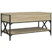 DKD Home Decor Table basse chêne Sonoma 100x50x50 cm bois composite et métal