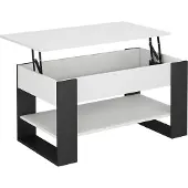 Vicco Table basse Lifto blanc/anthracite 92x51cm avec fonction de levage, Model 55943