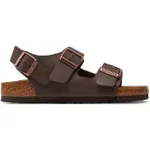 Birkenstock pour homme. 34703 Sandales Milano Birko-Flor (Coupe Étroite) marron (42), Cuir, Plat, Boucle, Casuel