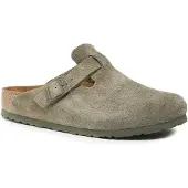 Birkenstock - Sabots en cuir suédé - Boston LEVE Regular Thyme en Cuir - Taille 45 - Kaki