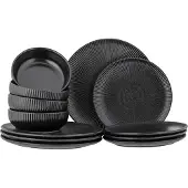 Bloomingville Service de table Neri noir 12 pièces