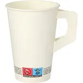Papstar Papp-Trinkbecher mit Henkel, 0,2 l, weiá