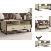 vidaXL Table basse chêne Sonoma 100x50x45 cm bois composite et métal