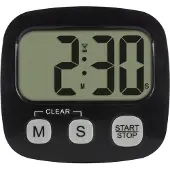 TFA-Dostmann Digitaler Timer mit Stoppuhr und Uhrzeit, Minuteur, Noir, Blanc