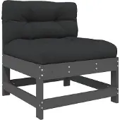 vidaXL Canapé central avec coussins Gris Pin massif