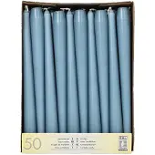 Papstar Leuchterkerzen, 22 mm, arktikblau, 50er Pack Durchmesser: 22 mm, Höhe: 250 mm, Brenndauer: ca. 7...