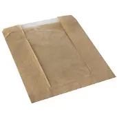 Papstar Sichtstreifenbeutel mit PLA-Fenster purebraun pure