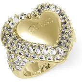 GUESS Beloved Pave Heart Ring Doré 54 Femme