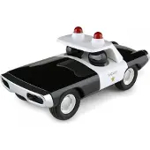Playforever Auto Maverick Heat Police - Voiture jouet vintage bleu blanc