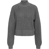 Noisy May Pull tricoté de - NMDARA L/S FWD NOOS - Pull Tricoté Col Montant - XS - S - pour Femme - gris - Taille XS