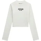 GUESS T-Shirt noir / blanc