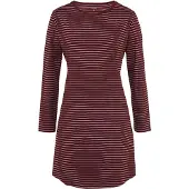 JOOP! Chemise de nuit 'Cosy' rouge foncé / blanc
