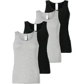 Schiesser Maillot de corps gris chiné / noir