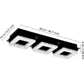 Eglo 99325 FRADELO 1 LED 3-fois plafonnier applique 3x3,5W 460x140mm noir clair blanc chaud