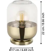 Eglo Maryvilla Lampe de bureau contemporaine 1 lumière acier laiton