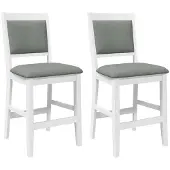 vidaXL Tabouret de bar avec coussin 2 pcs. Blanc Bois massif Hévéa