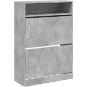 vidaXL Armoire à chaussures 2 tiroirs rabattables gris béton