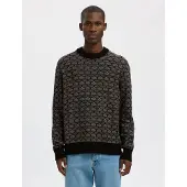 Selected Pull-over noir / blanc