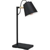 Eglo Lampe de table Lacey 1x40W E14 noir bois