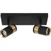 Lucide Lampe de plafond Gorik 2 couleurs noires claires avec or